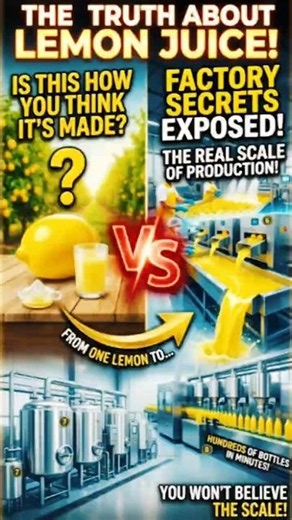 The TRUTH About Lemon Juice! Factory Secrets EXPOSED 🍋 #howitsmade #factoryprocess