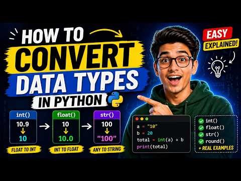 How to Use Type Conversion in Python 🔥 | int(), float(), str(), round() Explained (Hindi)