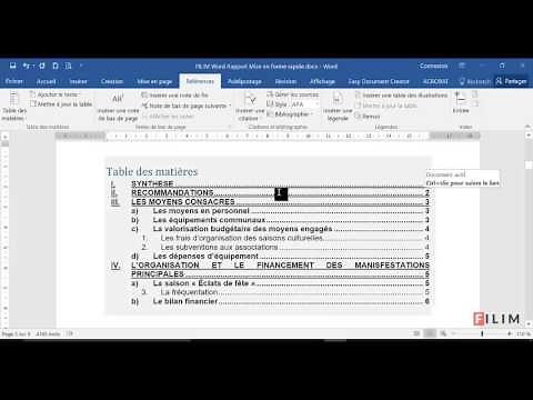 Word - 3 Avancé - Cours Rapport Mise en forme RAPIDE