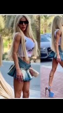 Mini Skirt and high heels walking Outfit of the Day #barbie