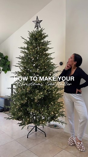 Here’s how to make your Christmas tree TALLER! This is such an easy hack. Do you like flocked or unflocked Christmas trees? 🎄 @homedepot ⁣ .⁣ .⁣ .⁣ .⁣ .⁣ #christmas2023 #christmascountdown #christmasdecor #christmasdecorating #christmasdecorations #christmasgifts #christmaslights #christmasmagic #christmaspresents #christmastree #christmastreedecorating #christmastreeshopping #explorepage#decor #farmhousechristmas #festive #christmastree #christmastreehack #holidaydecor #holidays #christmashack