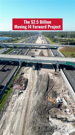 The Orlando Real on Instagram: "Drone views of Moving I-4 Forward show just how massive this $2.5B project really is. 🛣️ The 14-mile stretch from U.S. 27 to S.R. 536 is getting new lanes, upgraded interchanges, and brand-new bridges. ㅤ The accelerated start wrapped in April, adding an extra lane in each direction near U.S. 27 and World Drive. Now crews are gearing up for the next phase: future express lanes, similar to the I-4 Ultimate through downtown Orlando. ㅤ Link in bio for more details!"