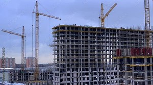 Construction of modern high-rise residential buildings