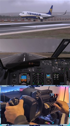PMDG 737-800 on Microsoft flight simulator 2024 RAINY landing MALLORCA #msfs2024 #aviation #pmdg