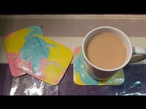Diy waterproof coasters || cardboard coasters