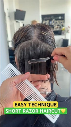 EASY TECHNIQUE SHORT RAZOR HAIRCUT BY VIVYAN HAIR DESIGN 🤩🏆✨ #haircut #razorhaircut #bobhaircut