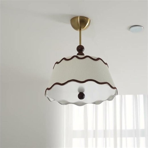 A Wavy Fabric Shade That Makes the Ceiling Feel Romantic — Cordelia Semi-Flush Mount