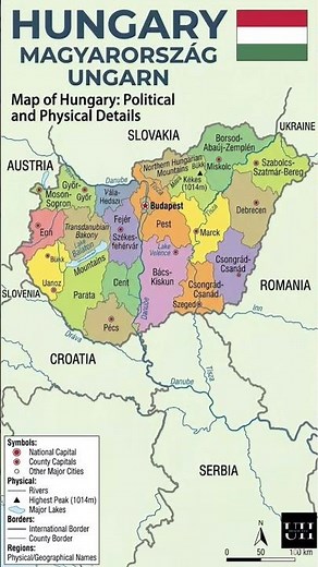 map of Hungary 🇹🇯 #mapseries #mapstudy #upsc #geopolítica #geography #gk