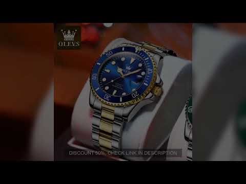 OLEVS 6650 Men Watch Classic Original Automatic Mechanical Watch For Man Zircon Scale Waterproof Lu