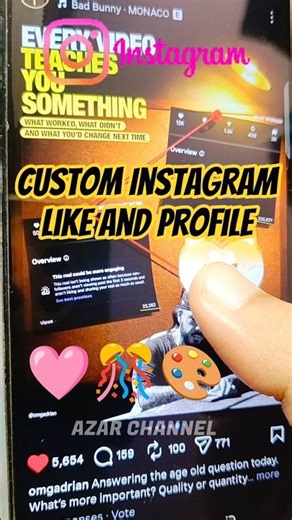 custom Instagram like and Profile 🩷🎊🎨 #azarchannel #instagram #like