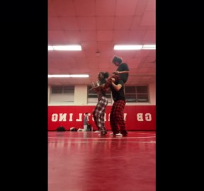 Kids’ spinning formation wobbles and comes apart