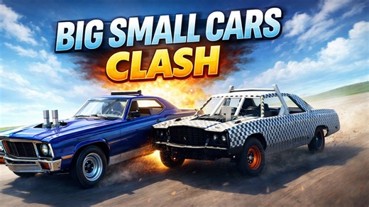 Big and small cars face off against force field downhill madness