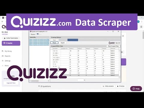 Quizizz.com Data Scraping Bot | Scrape MCQ's Data with answers in minutes