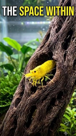Tao #shrimptank | Golden Back Neocaridina Retreats into Cholla Wood