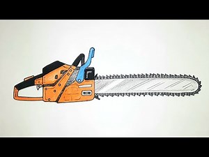 Chainsaw drawing easy | Chainsaw drawing step by step |