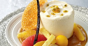 Caprice aux fruits exotiques, coulis de fruit de la passion