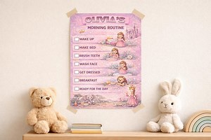 Princess Routine Chart Personalized Kids Daily Schedule Printable Wall Art - Etsy Canada
