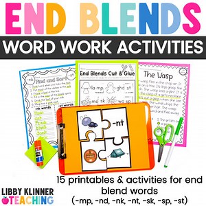 End Blends Word Work - Printables & Activities for Literacy Centers