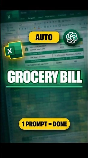 1 Prompt se GST Grocery Bill in Excel 🛒 Auto Calc + Free Template