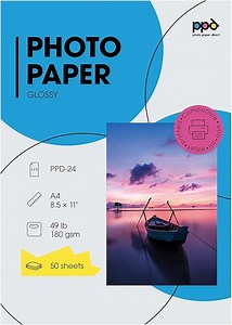 PPD 50 x A4 Inkjet Premium Fotopapier 180g Hochglänzend, Sofort Trocken und Wasserfest PPD-24-50