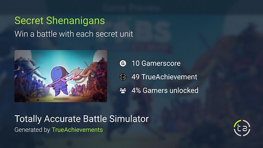 Secret Shenanigans achievement in Totally Accurate Battle Simulator