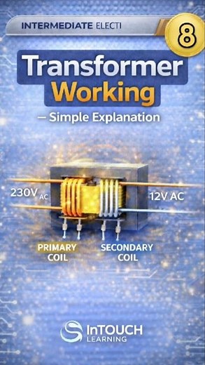 Transformer Working Explained ⚡ Primary & Secondary Coil | Electronics Basics #electronic