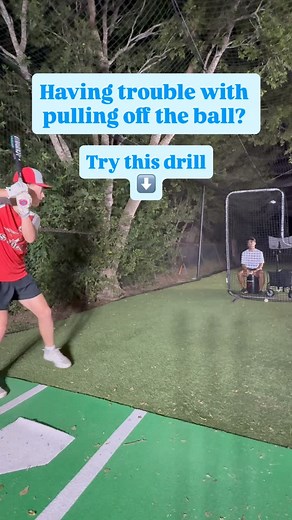 A drill for better direction ✨💣 Bat path is important. This drill will help hitters who have trouble keeping their front side closed and cut their swing across their body. . . . #DontBeAverage #Baseball #Hitting #Drills | Don't Be Average Baseball