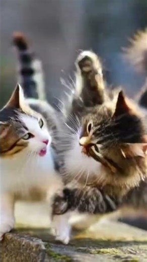 What beautiful cats playing❤️