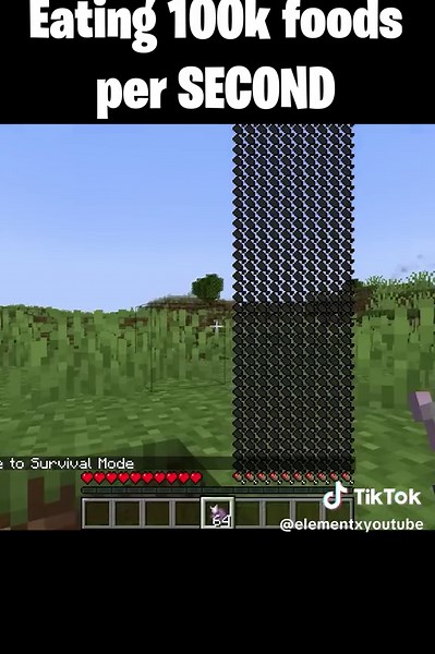 Eating 100,000 foods per second #Minecraft #elementx #insaneminecraft #minecraftinsanity #chorusfruit #potion