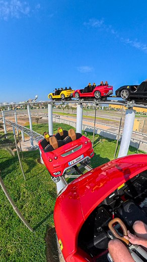 304K views · 6.1K reactions | Who wants to race in this Ferrari coaster? ️珞 This rollercoaster brakes and accelerates multiple times to give the feeling of driving a car. Also the fast unbanked curves are really unique and super fun! Located at Ferarri World Yas Island in Abu Dhabi.  @ferrariworldyasisland #ferrariworld #ferrari #themepark #coaster #adrenaline | Themepark_Explorers | Facebook