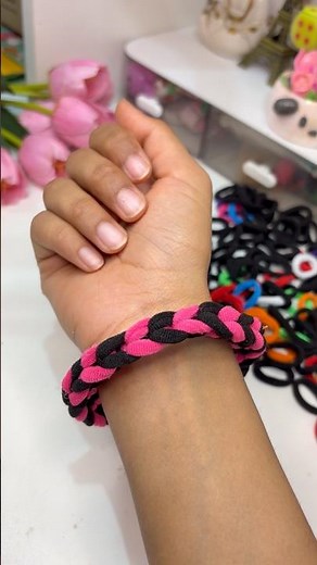 DIY Bangle Bracelet With Rubber Band😱#shorts #bracelet