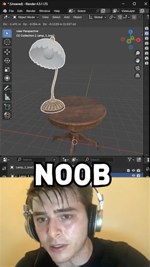 Noob vs Pro: Snap no Blender #blender #graphicdesign #tutorial #blender3d #tips #shorts #claude