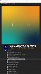 After Effects - Animated Text Presets - Decode In By Random Character #aftereffects #motiondesign