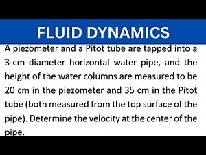 Determine Velocity Using Piezometer and Pitot Tube | Fluid Mechanics Problem Solved