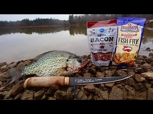Deep Fried BACON Crusted Crappie! Catch n' Cook