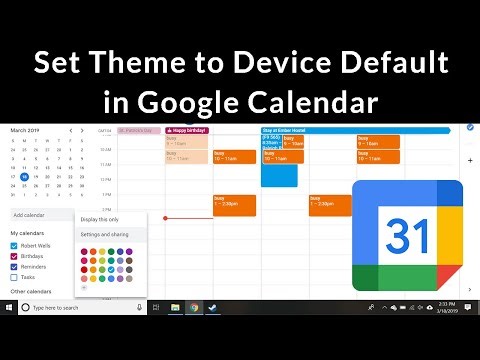 How to Set Theme to Device Default in Google Calendar? (Web Version)