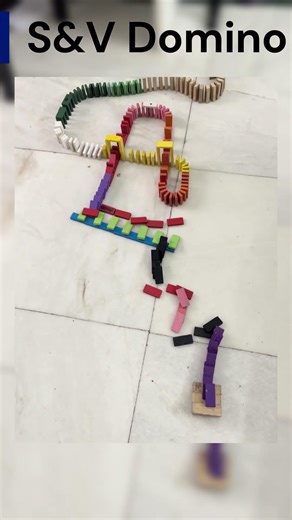 Domino Line with Tricks | S&V Domino‪@SVDominoofficial‬ ‪@Hevesh5‬#dominoes#dominotoppling #asmr#shorts