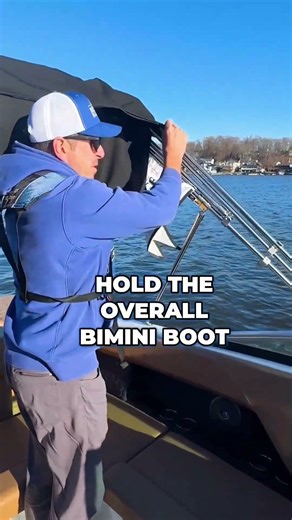 Tip for Manual Bimini Tops on a Windy Day: Bridge Marina Boating Tip #shorts