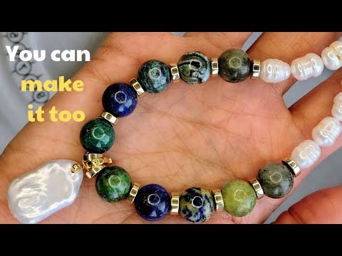 How to Make a Pearl, Amazonite & Phoenix Stone Necklace | DIY Natural Stone Jewelry
