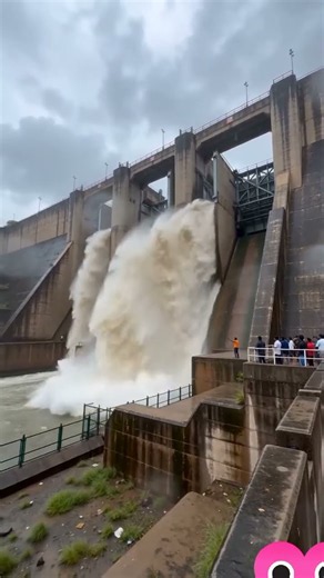 Opening dam gates #flood #dam #river #nature #naturelovers #india #viral #viralvideo #viralshorts