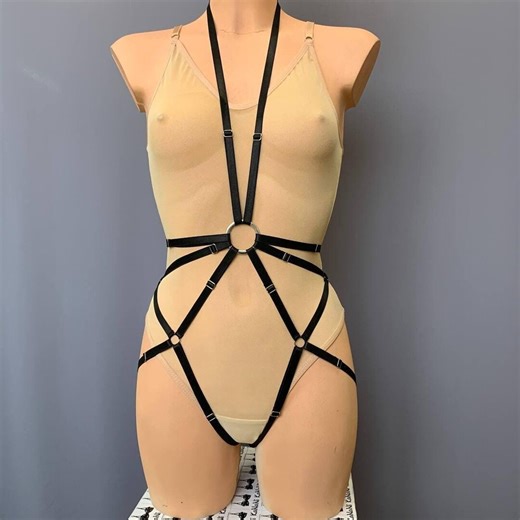 Black Bdsm Harness Sexy Crotchless Panties With Neck Strap, Open Crotch Panties, Extreme Open Crotch, Open Back Panties - Etsy UK