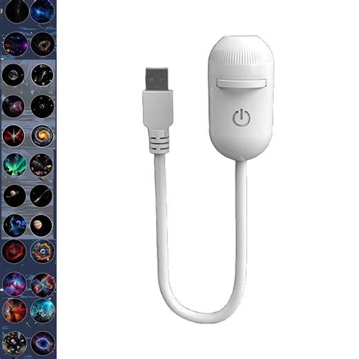 Rechargeable LED Wall Sconce with Star Projector, Cordless Touch Control Night Light with Interchangeable Projection Films, USB Powered Lamp for Bedroom