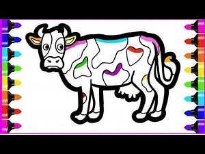 Easy Cow Drawing Painting Coloring Step By Step