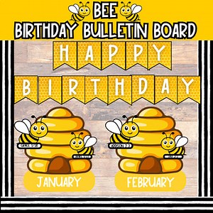 Bee Birthday Bulletin Board: Editable Bee Birthday Bulletin Board