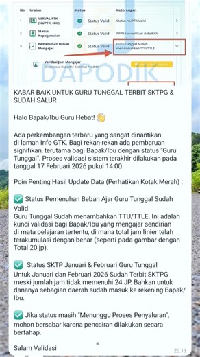 KABAR BAIK UNTUK GURU TUNGGAL SUDAH TERBIT SKTP & SUDAH SALUR #infogtk #tunjangan #serdik