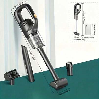 SOKANY Portable Wireless Handheld Vacuum Cleaner, Car Vacuum Cleaner. Dual Use For Car And Home - Comes With 3 Brush Heads. USB Rechargeable (Includes 1800mAh Lithium Battery). 3100Pa Strong Suction, Detachable Dust Cup. Ergonomic Handle, Compact And Portable. Suitable For Car, Office, Home, And Theater Cleaning. Essential Cleaning Tool. | SHEIN
