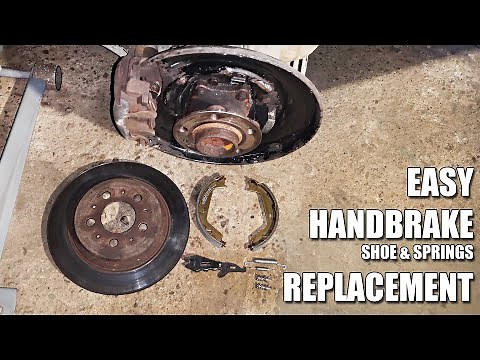 How to replace Volvo Parking Brake / Handbrake Shoes and springs on S60, S80, V70, XC70, XC90