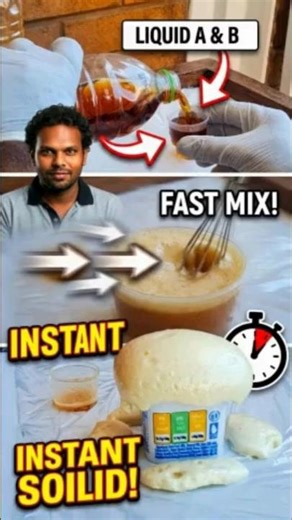 Liquid Turns to Solid in Seconds! 😱 Foam A + B Magic Experimentදියරෙන් තත්පර කිහිපයකින් ඝනයක්!