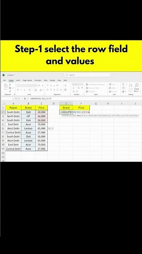 Excel GroupBy Function Tutorial #excel #exceltips #groupby