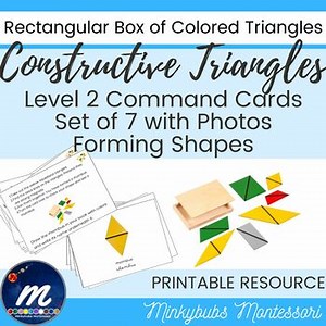 Constructive Triangles Forming Shapes Command Cards for Set 1A Level 2
